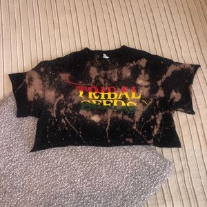 Distressed Bleach Crop Tee